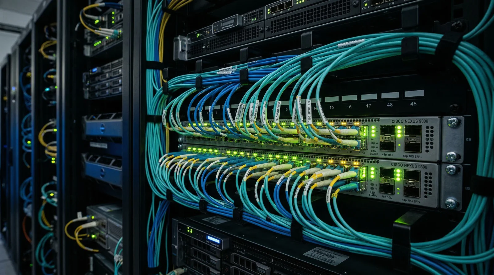 Cisco network infrastructure, switches and access points in fully-managed operation