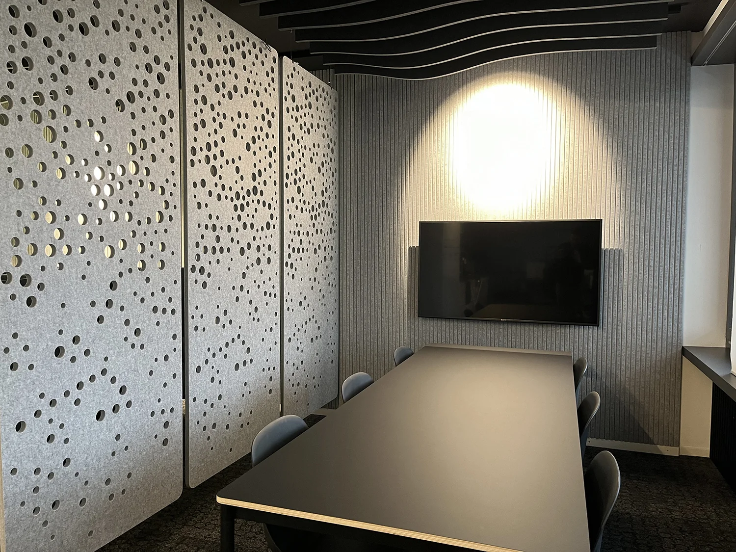 Shared work table at ClearMedia