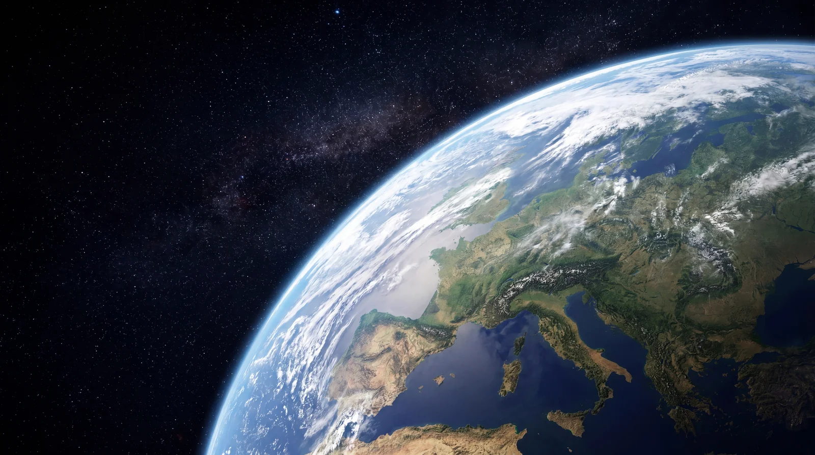 Planet Earth from orbit, symbolic of ClearMedia AG, Swiss MSP from Zurich